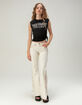 TRUE RELIGION Crystal Side-Ruched Womens Baby Tee image number 2