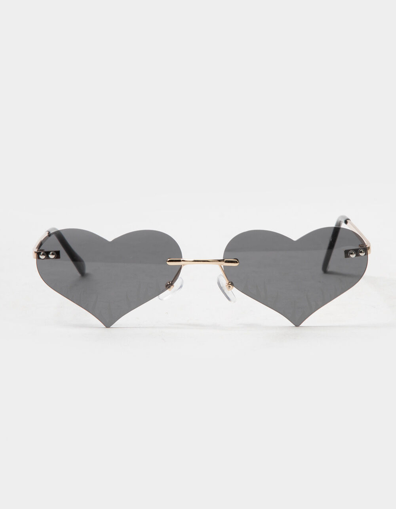 BLUE CROWN Flaming Heart Novelty Sunglasses image number 1