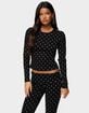 EDIKTED Daliya Polka Dot Long Sleeve Top image number 1