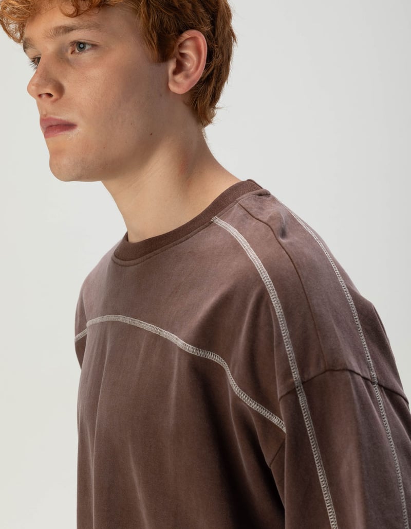 RSQ Mens Seamed Baggy Crop Tee image number 3