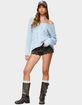 EDIKTED Zarina Studded Faux Suede Shorts image number 5