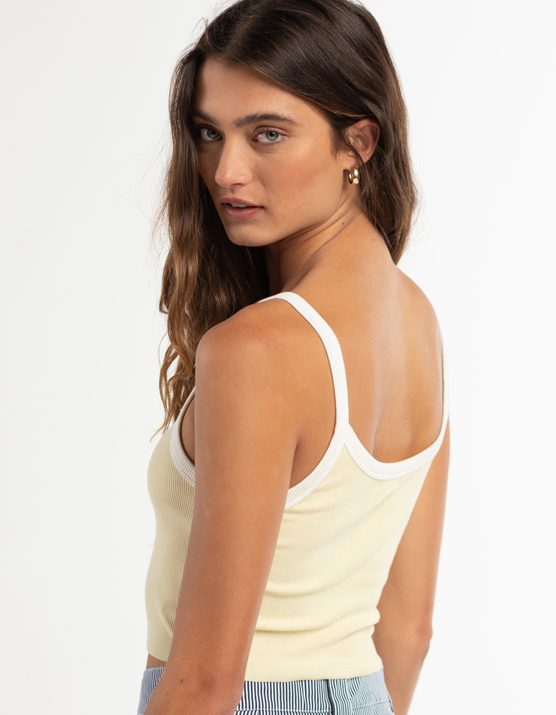 HEART & HIPS Womens Ringer Rib Tank Top image number 2