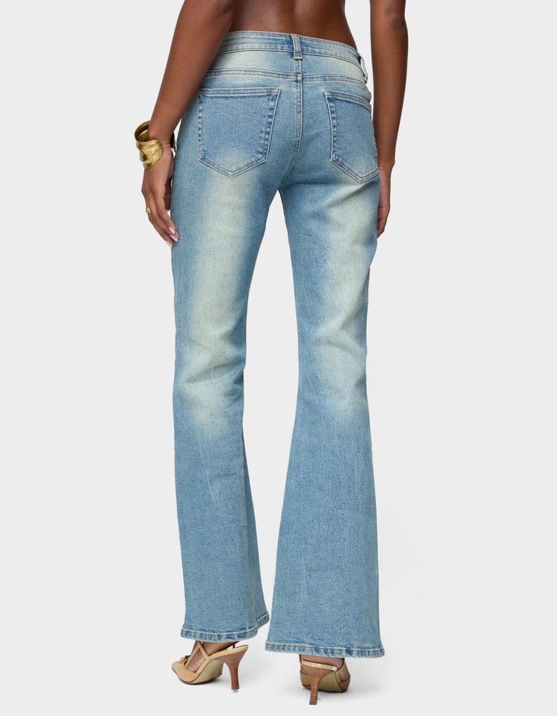 EDIKTED Jenni Washed Low Rise Flared Jeans image number 2