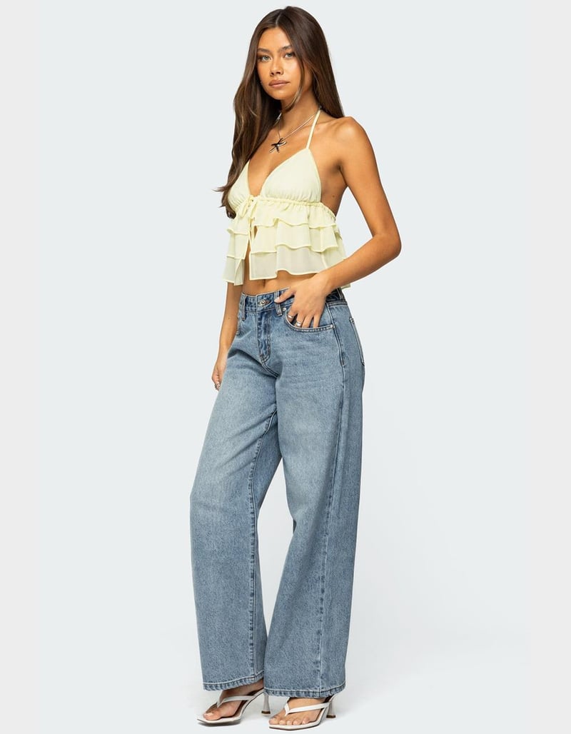 EDIKTED Ery Wide Leg Mid Rise Jeans image number 2