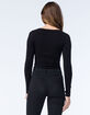 BOZZOLO Womens Long Sleeve Crop Top image number 3