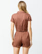 SKY AND SPARROW Button Front Womens Romper image number 3