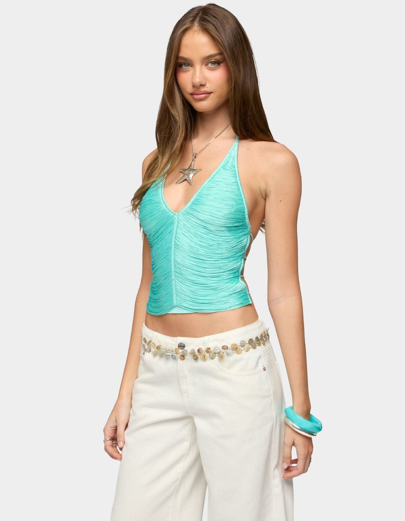 EDIKTED Bree Fringed Backless Halter Top image number 1