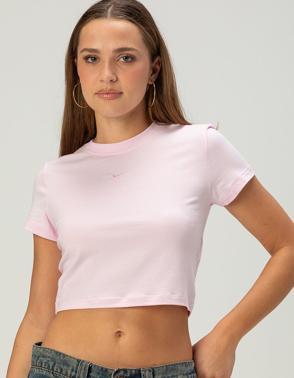 トップス 335 NIKE Sportswear Chill Knit Womens Crop Tee - LIGHT PINK | Tillys