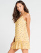 SKY AND SPARROW Ditsy Peplum Yellow Dress image number 2