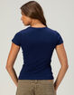 BOZZOLO Womens Rib Long Baby Tee image number 4