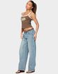 EDIKTED Korie Barrel Leg Low Rise Jeans image number 4