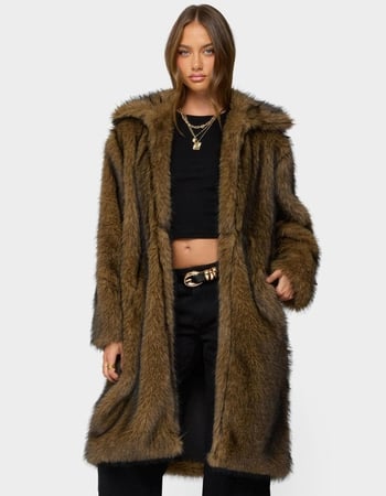 EDIKTED Saphira Oversized Faux Fur Maxi Coat Primary Image