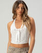 WEST OF MELROSE Lace Womens Halter Top image number 1