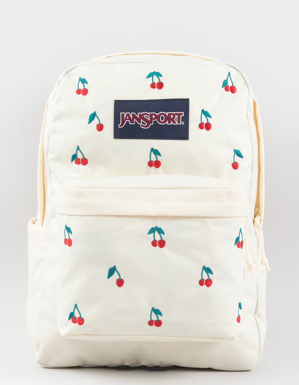 JANSPORT SuperBreak Plus FX Backpack - CHERRY EMBROIDERY COCONUT