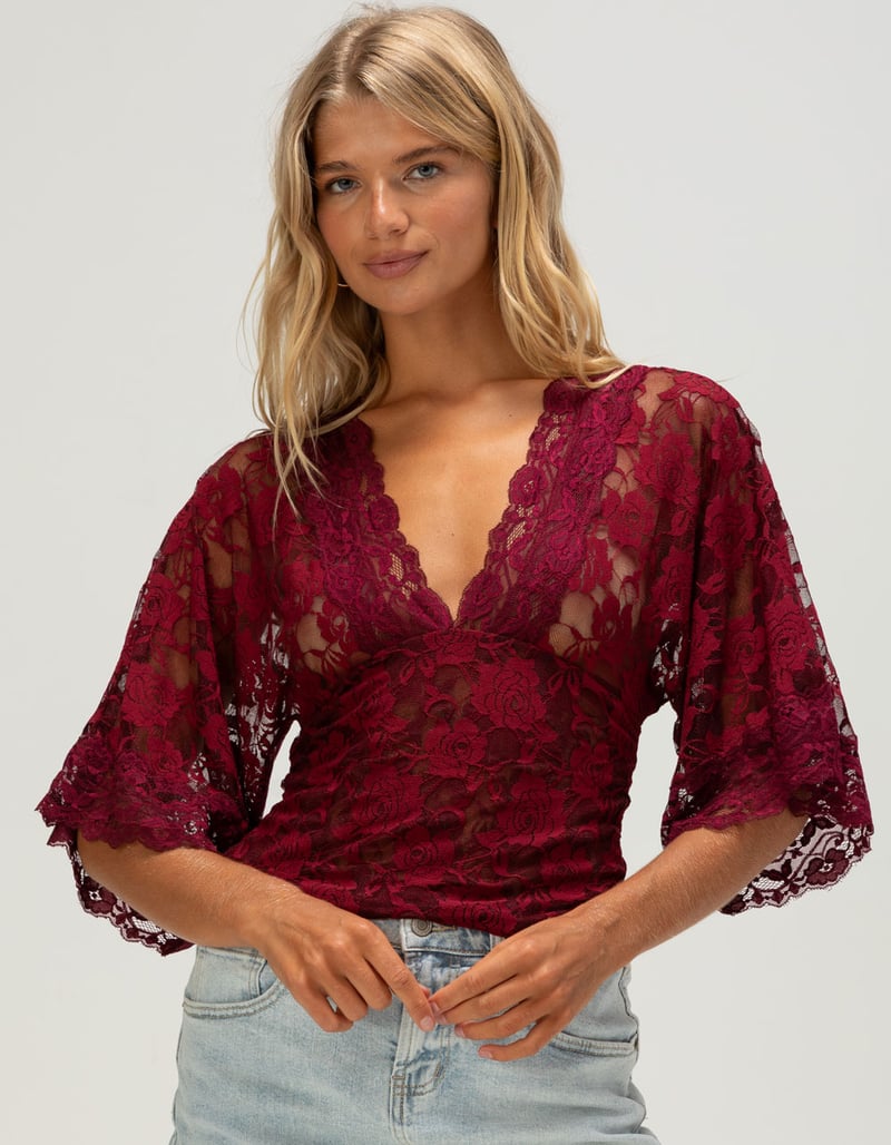 WEST OF MELROSE Womens Lace Top image number 0