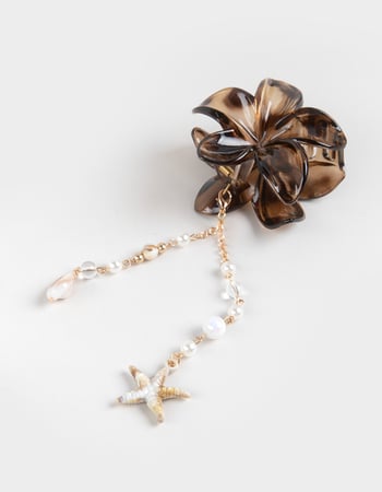 FULL TILT Faux Pearl/Starfish Floral Claw Clip Alternative Image
