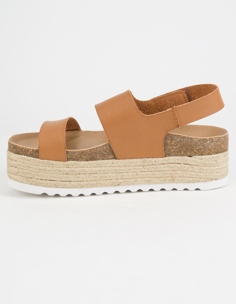 DIRTY LAUNDRY Peyton Espadrille Cognac Womens Velcro Platform Sandals image number 2