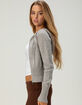 RSQ Womens Pointelle Zip-Up Hooded Sweater image number 4