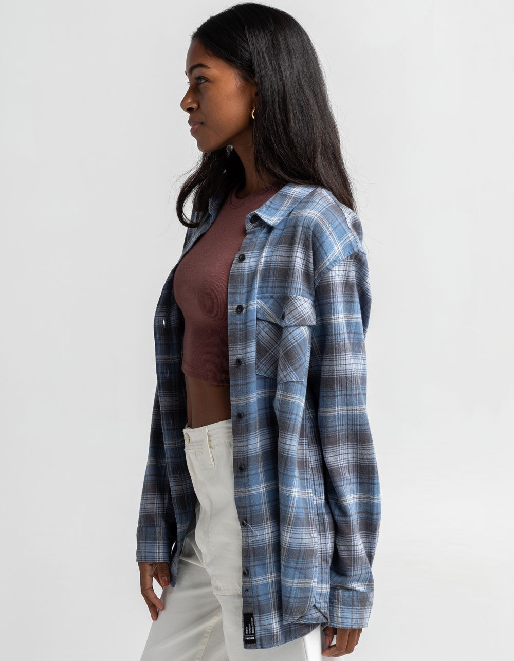 RSQ Womens Oversized Flannel Shirt 