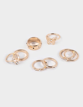 FULL TILT 8 Pack Floral Star Rings Primary Image