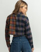 RSQ Womens Plaid Spliced Cropped Flannel image number 3