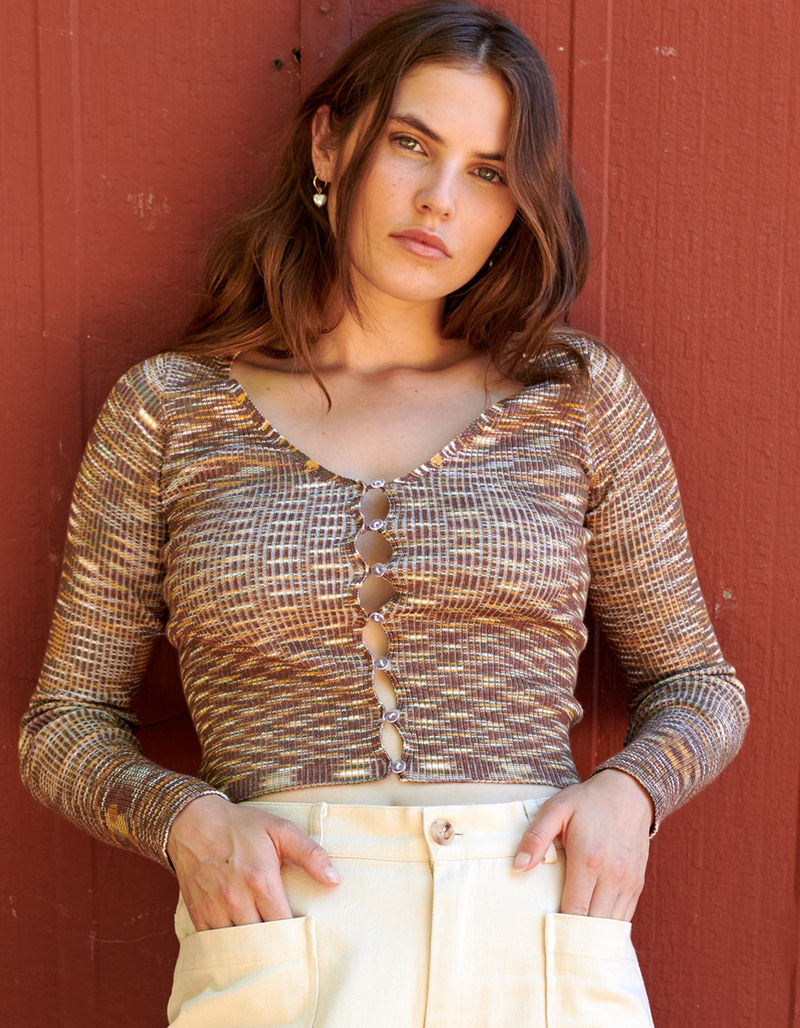 WEST OF MELROSE Space Dye Womens Top image number 0