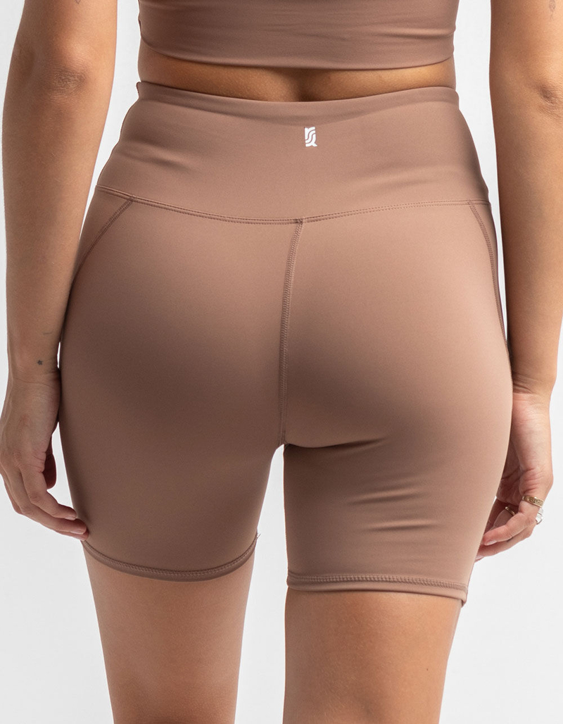 RSQ V Front Womens Brown Biker Shorts image number 2
