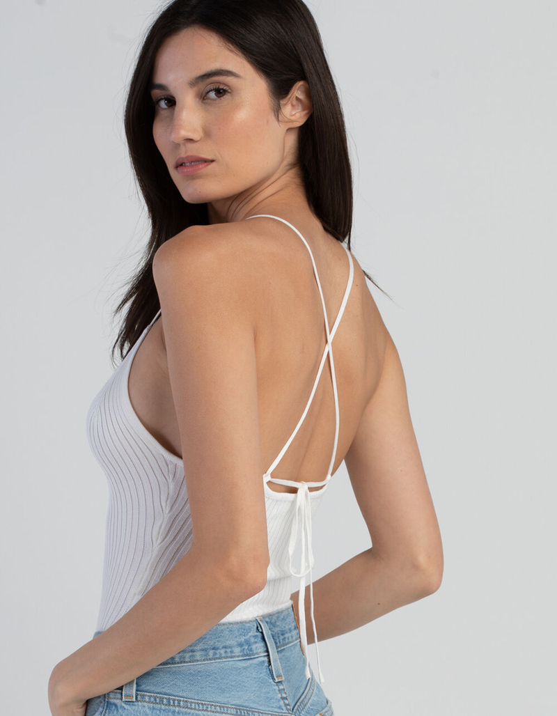 LOVE TREE Rib X-Back Womens Bodysuit image number 0