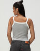 HEART & HIPS Square Neck Womens Ringer Cami image number 4