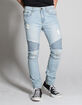 RSQ Seattle Moto Mens Skinny Tapered Ripped Jeans image number 1