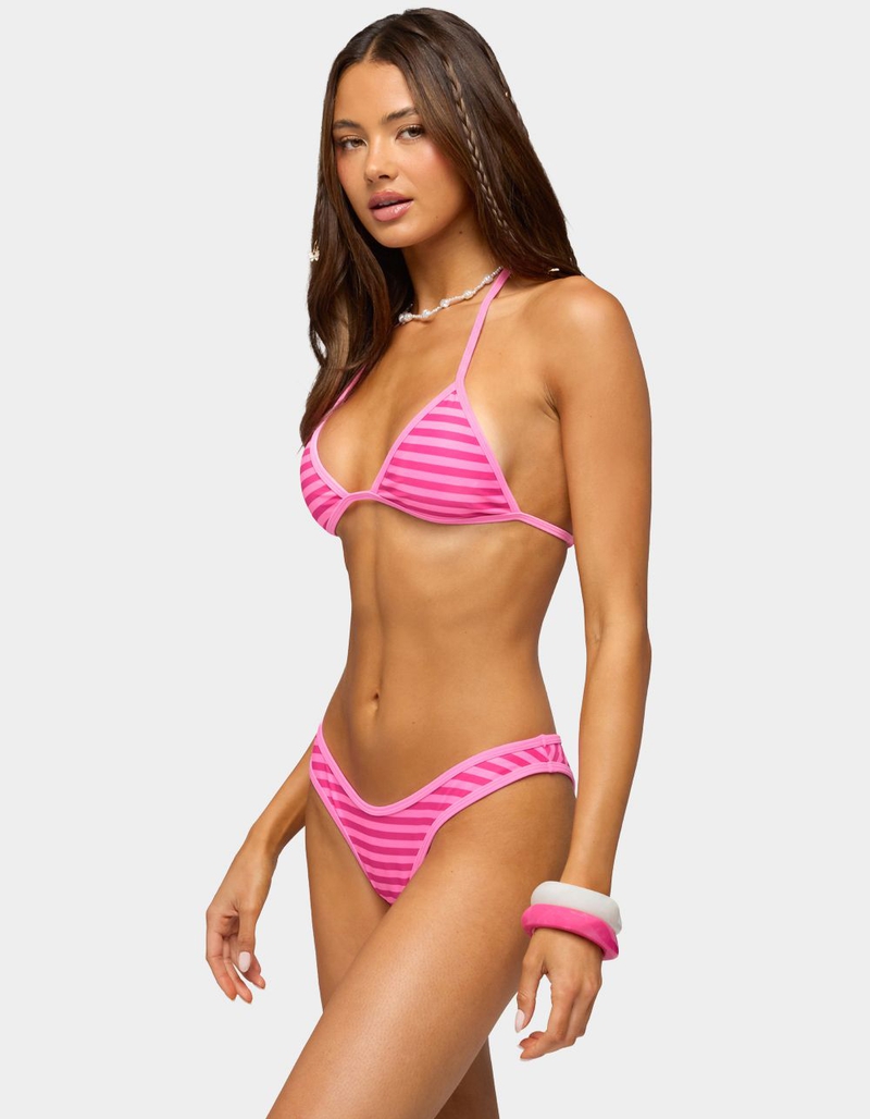 EDIKTED Jayla Striped Triangle Bikini Top image number 1