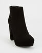 DELICIOUS Faux Suede Ankle High Heel Womens Boot image number 1
