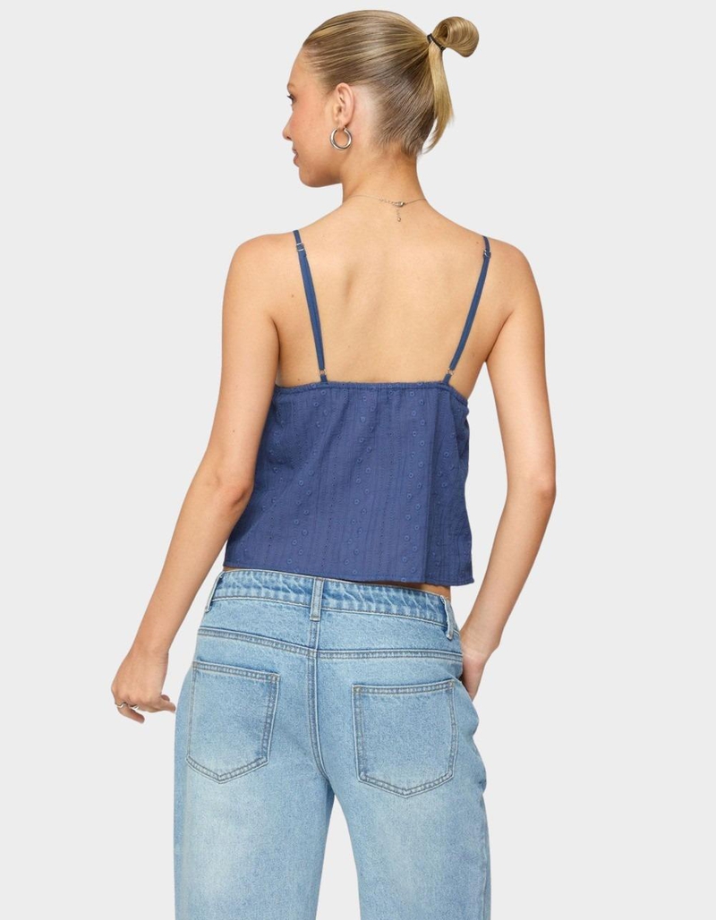 EDIKTED Otis Eyelet Split Front Tank Top image number 1