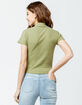 SKY AND SPARROW Solid Turtleneck Olive Womens Tee image number 3