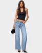 EDIKTED Holly Straight Leg Mid Rise Jeans image number 5
