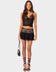 EDIKTED Mesh & Lace Mini Skirt image number 2