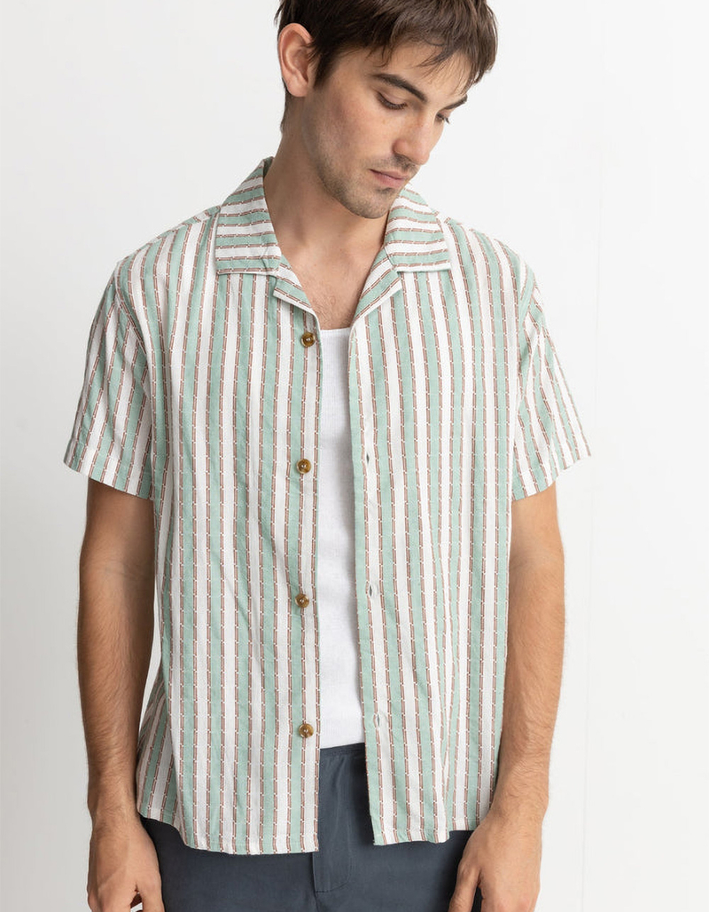 RHYTHM Vacation Stripe Mens Button Up Shirt image number 1