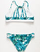 CORAL & REEF Aqua Palm Girls Bralette Bikini Set image number 2