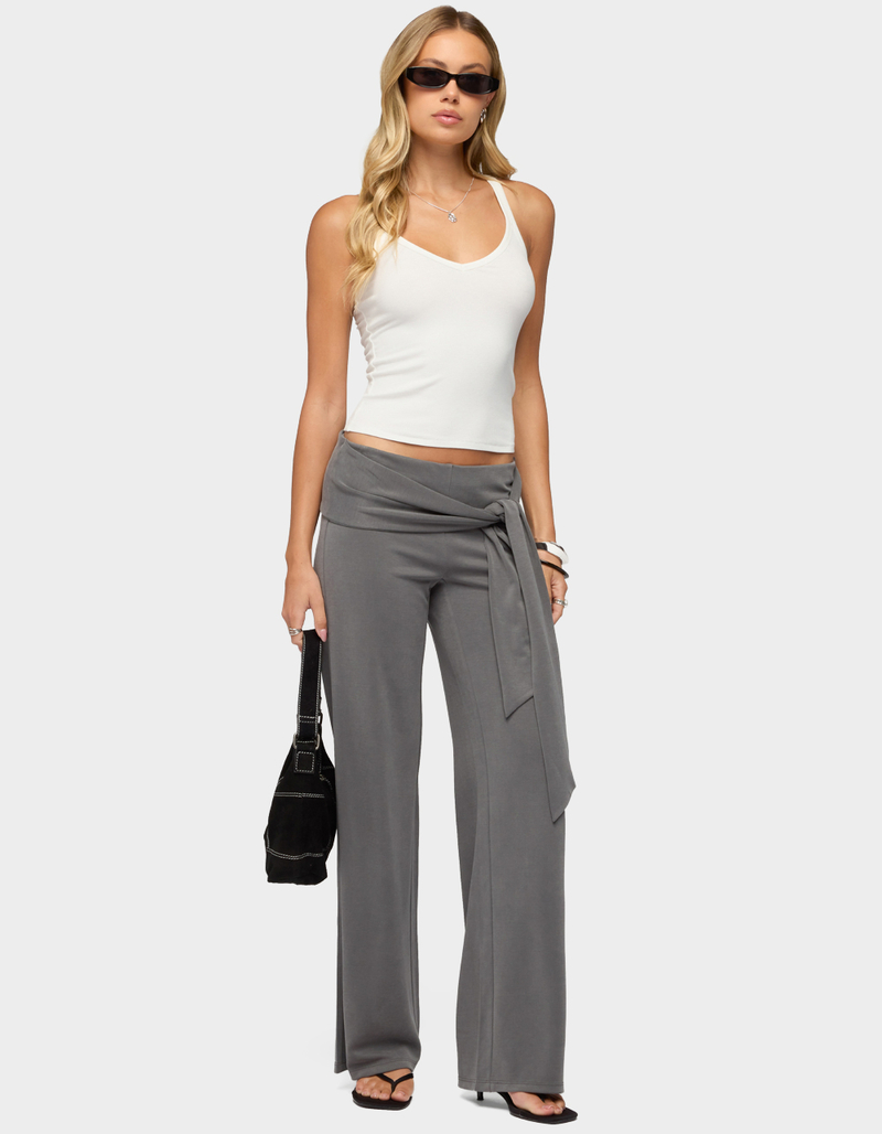 EDIKTED Xyla Straight Leg Tie Pants image number 4