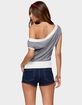 EDIKTED Lottey Striped Off Shoulder Knit Top image number 3