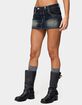 EDIKTED Jakari Contrast Stitch Denim Mini Skort image number 2