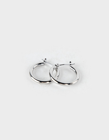 DO EVERYTHING IN LOVE White Gold Dipped Pin Catch Hoop Earrings Primary Image