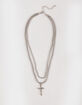RSQ Cross/Stone Layered Chain Necklace image number 1