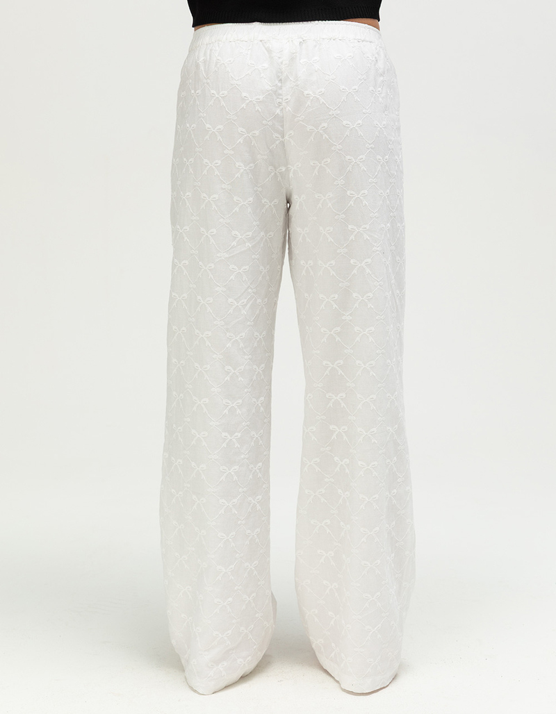 FULL TILT Embroidered Bow Womens Pull On Pants image number 3
