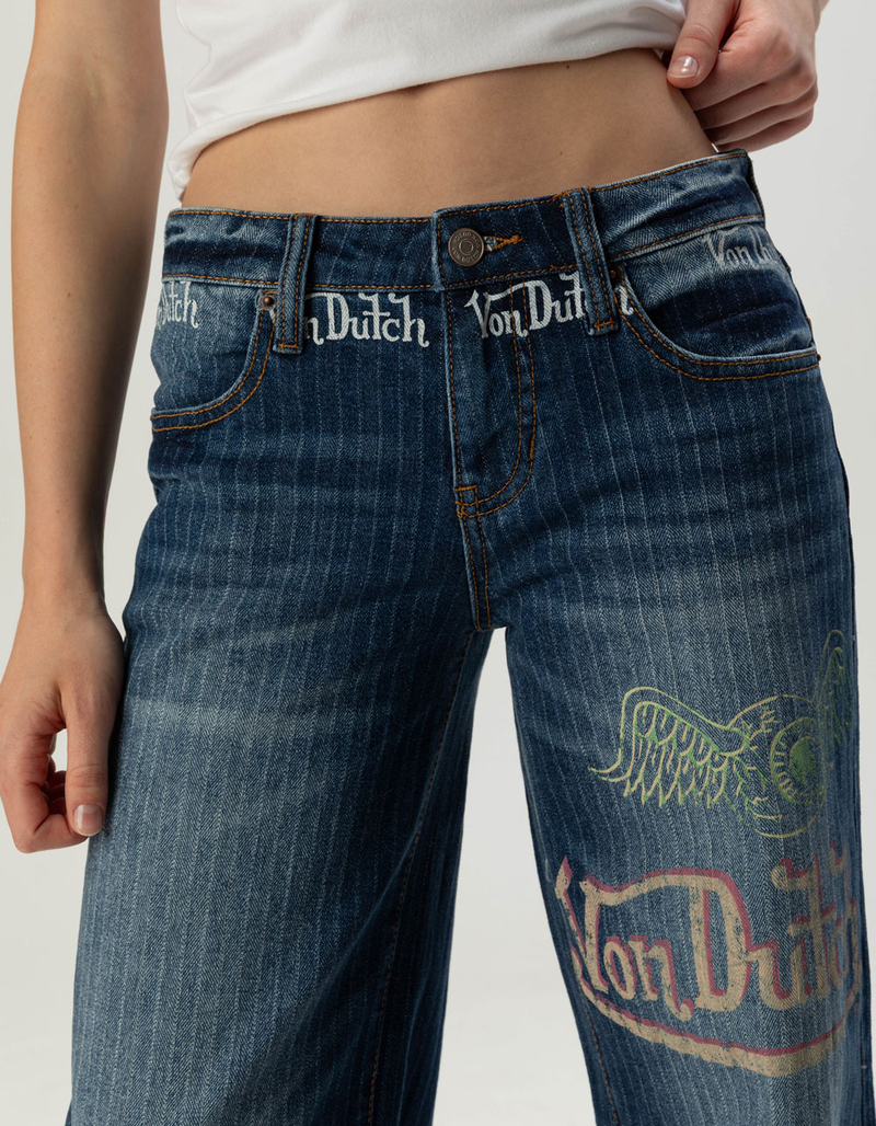 VON DUTCH Mid Rise Womens Wide Leg Slouchy Jeans image number 4