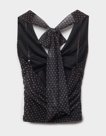FULL TILT Polka Dot Womens Mesh Halter Top Alternative Image
