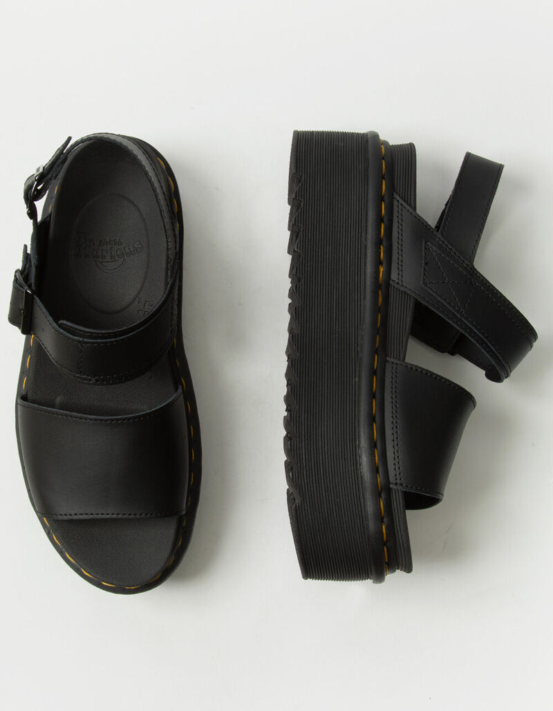 DR. MARTENS Voss Quad Leather Strap Womens Platform Sandals - BLACK ...