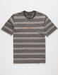 BRIXTON Hilt Revert Mens Charcoal Stripe T-Shirt image number 1