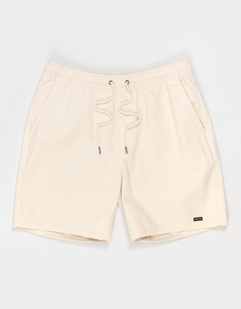 BRIXTON Leon Mens Elastic Waist Corduroy Shorts image number 1