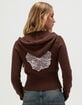 RSQ Womens Hibiscus Zip-Up Hooded Sweater image number 1